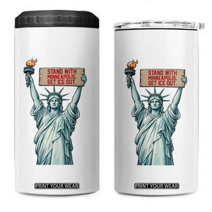 Stand With Minneapolis 4 in 1 Can Cooler Tumbler Statue Of Liberty Torch Justice Support TS12 One Size: 16 oz White Print Your Wear