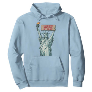 Stand With Minneapolis Hoodie Statue Of Liberty Torch Justice Support TS12 Light Blue Print Your Wear