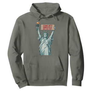 Stand With Minneapolis Hoodie Statue Of Liberty Torch Justice Support TS12 Military Green Print Your Wear