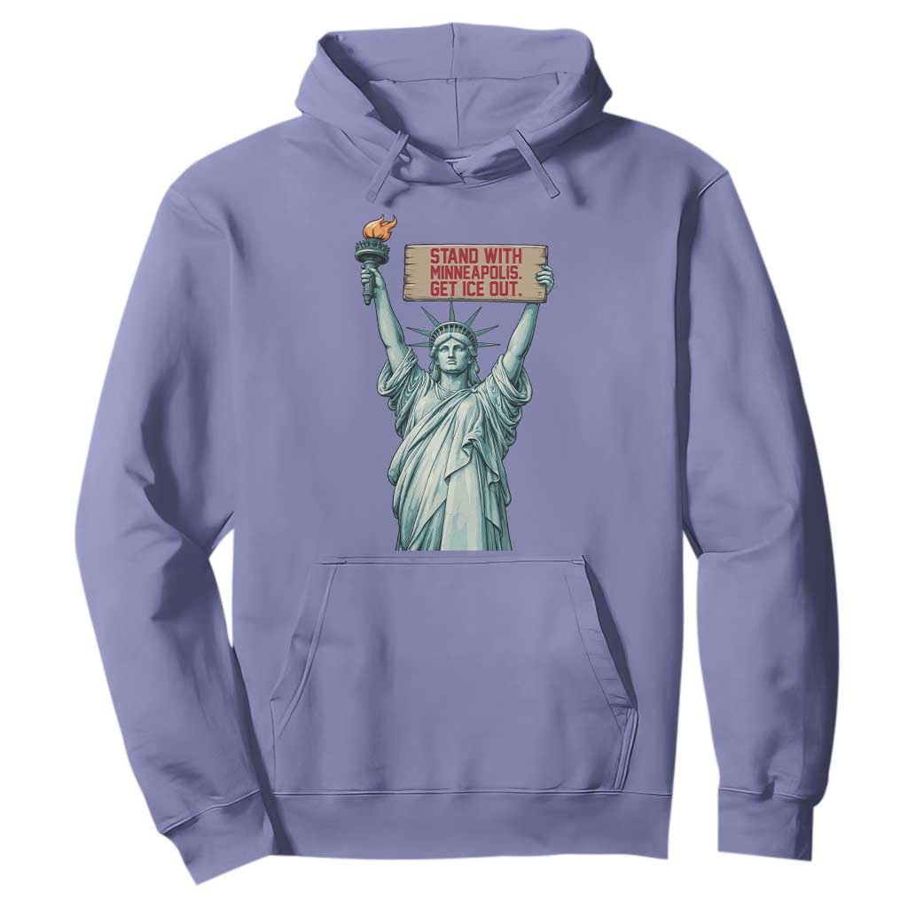 Stand With Minneapolis Hoodie Statue Of Liberty Torch Justice Support TS12 Violet Print Your Wear