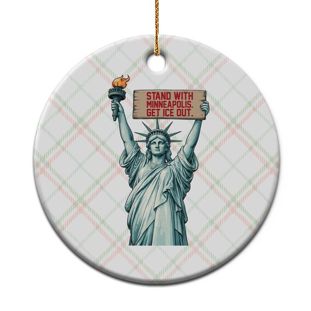 Stand With Minneapolis Ceramic Ornament Statue Of Liberty Torch Justice Support TS12 1pc Christmas Plaid Print Your Wear