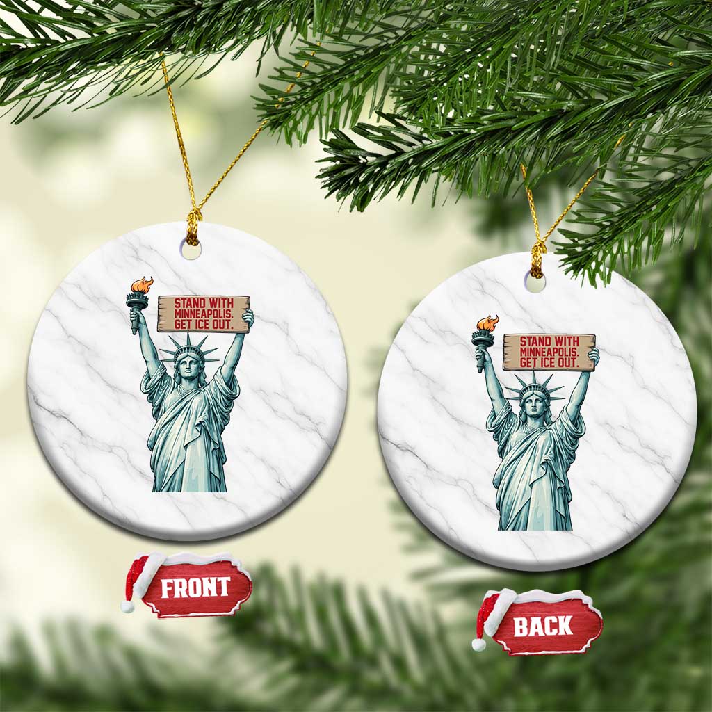 Stand With Minneapolis Ceramic Ornament Statue Of Liberty Torch Justice Support TS12 1pc White Marble Print Your Wear