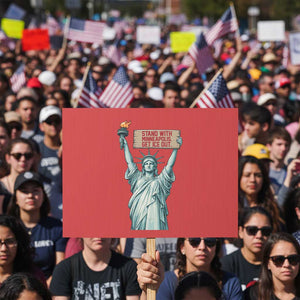 Stand With Minneapolis Protest Sign Statue Of Liberty Torch Justice Support TS12 Horizontal 18" × 24" Red Print Your Wear