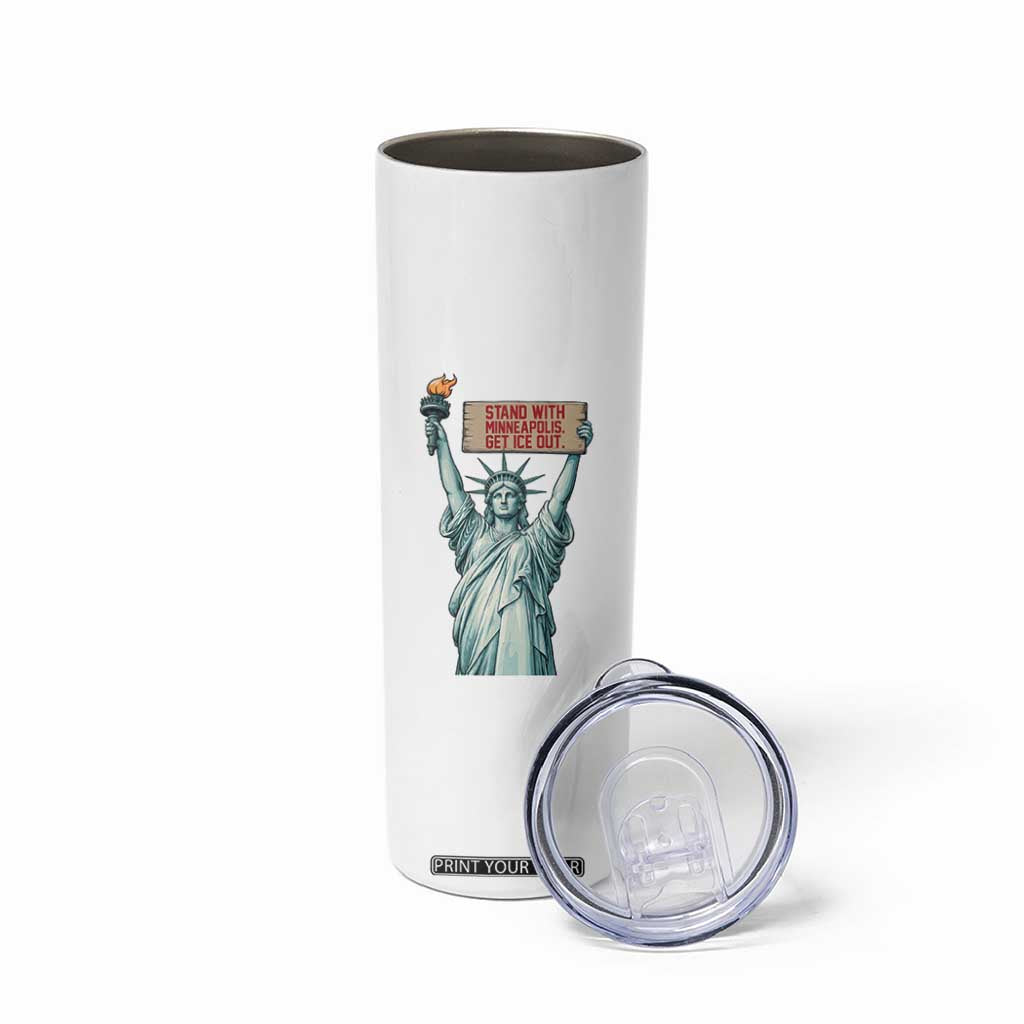 Stand With Minneapolis Skinny Tumbler Statue Of Liberty Torch Justice Support TS12 Print Your Wear