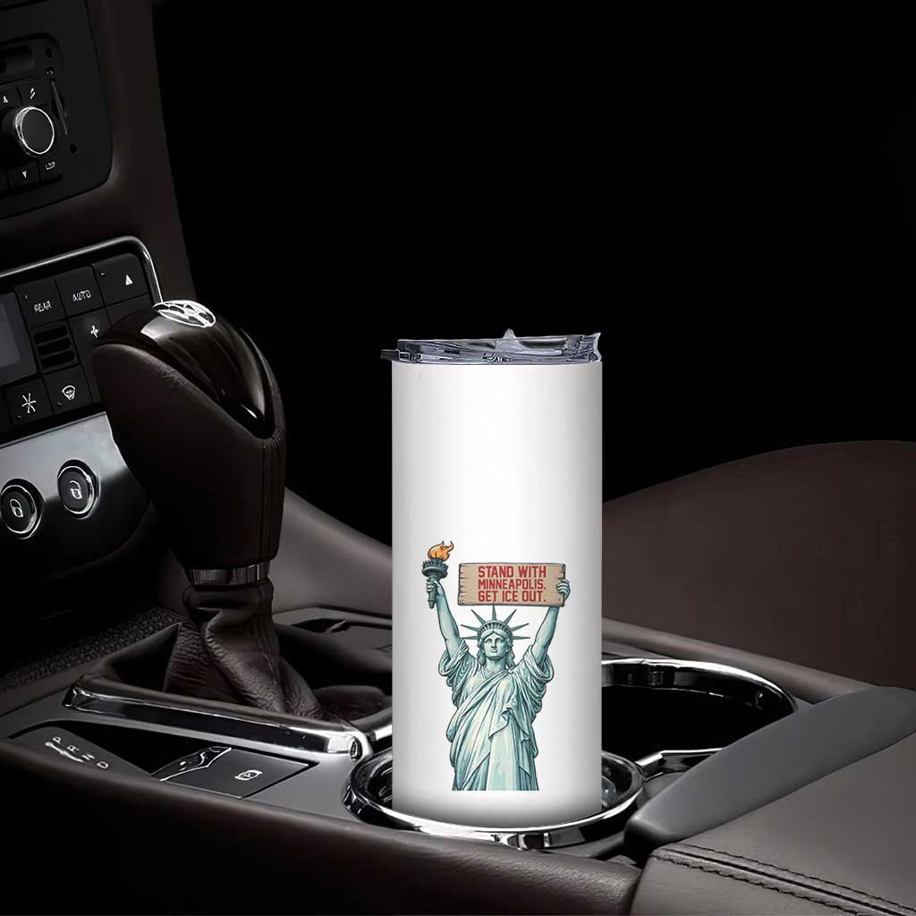 Stand With Minneapolis Skinny Tumbler Statue Of Liberty Torch Justice Support TS12 Print Your Wear