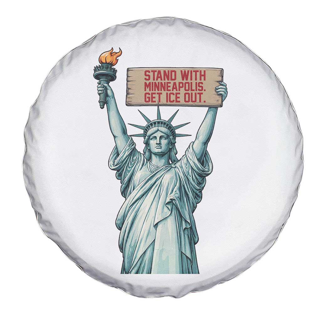 Stand With Minneapolis Spare Tire Cover Statue Of Liberty Torch Justice Support TS12 Print Your Wear