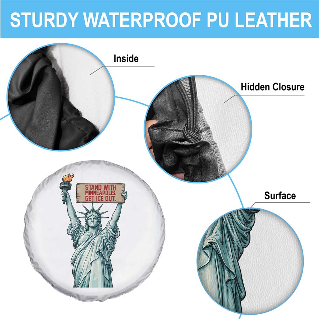 Stand With Minneapolis Spare Tire Cover Statue Of Liberty Torch Justice Support TS12 Print Your Wear