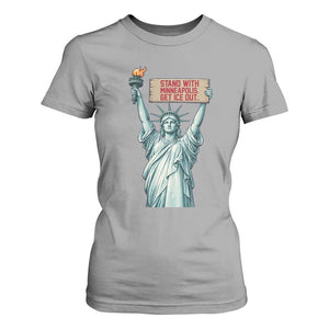 Stand With Minneapolis T Shirt For Women Statue Of Liberty Torch Justice Support TS12 Sport Gray Print Your Wear