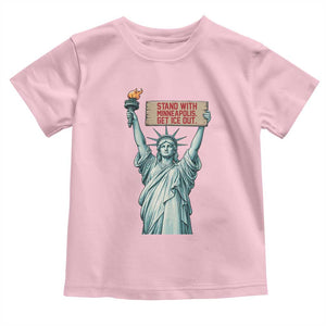 Stand With Minneapolis Toddler T Shirt Statue Of Liberty Torch Justice Support TS12 Light Pink Print Your Wear