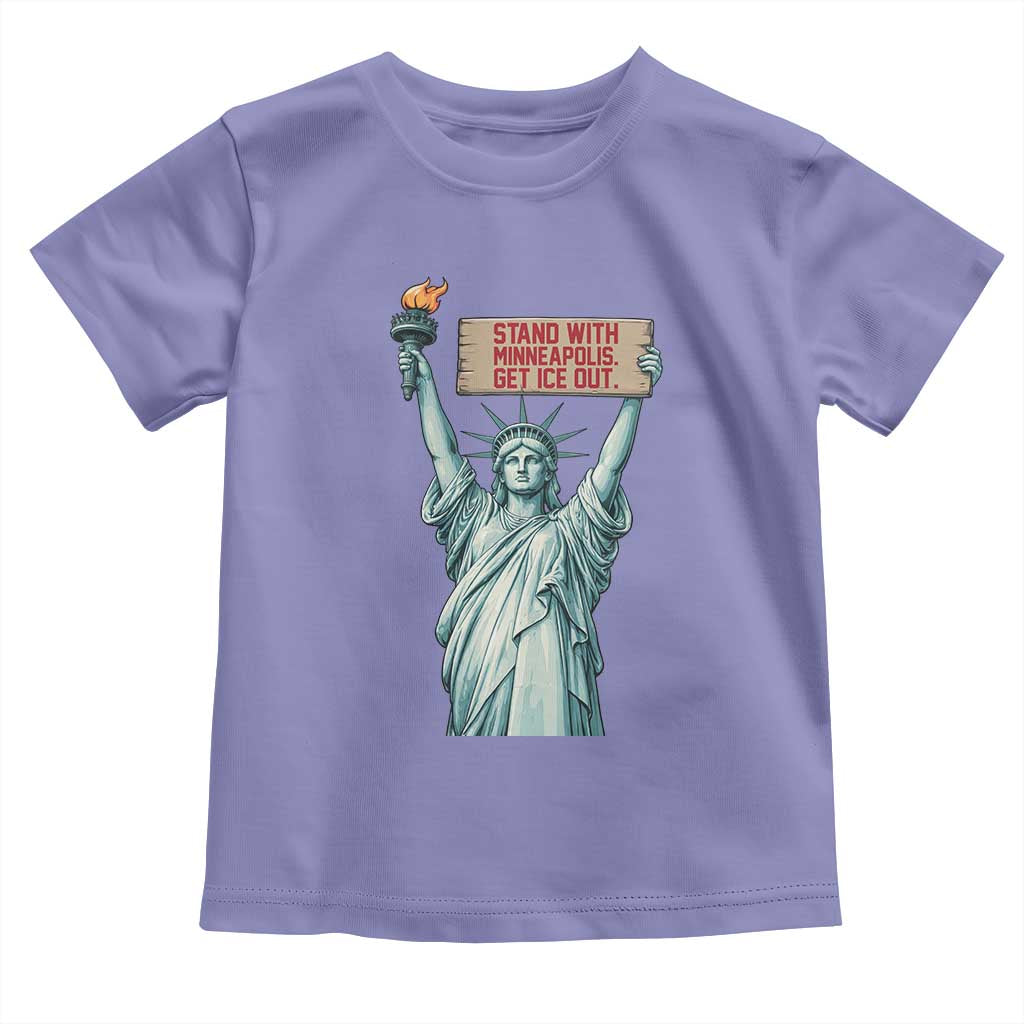 Stand With Minneapolis Toddler T Shirt Statue Of Liberty Torch Justice Support TS12 Violet Print Your Wear