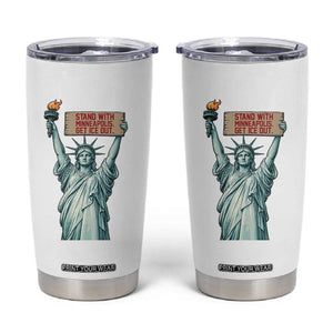 Stand With Minneapolis Tumbler Cup Statue Of Liberty Torch Justice Support TS12 White Print Your Wear