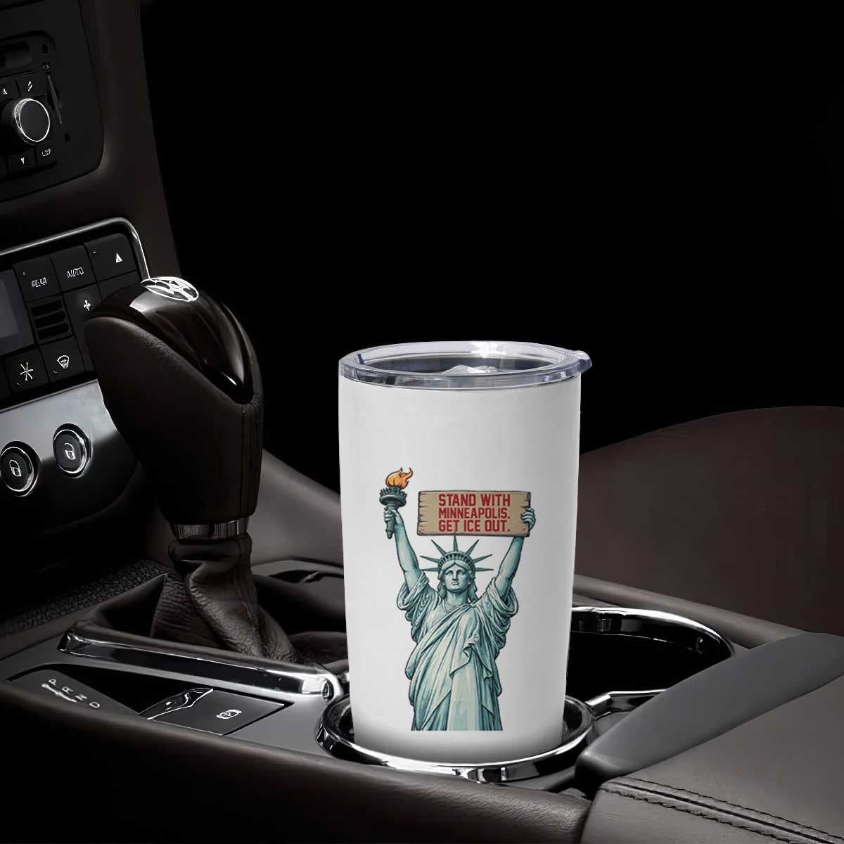 Stand With Minneapolis Tumbler Cup Statue Of Liberty Torch Justice Support TS12 Print Your Wear