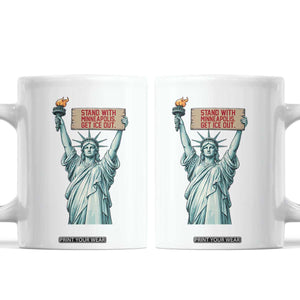 Stand With Minneapolis Coffee Mug Statue Of Liberty Torch Justice Support TS12 White Print Your Wear