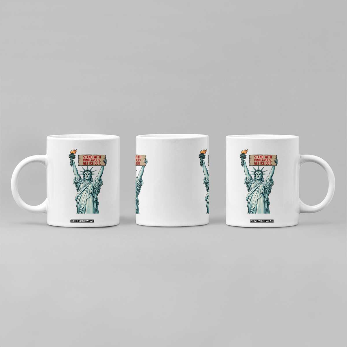 Stand With Minneapolis Coffee Mug Statue Of Liberty Torch Justice Support TS12 Print Your Wear