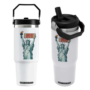 Stand With Minneapolis Flip Straw Tumbler Statue Of Liberty Torch Justice Support TS12 One Size: 30 oz White Print Your Wear
