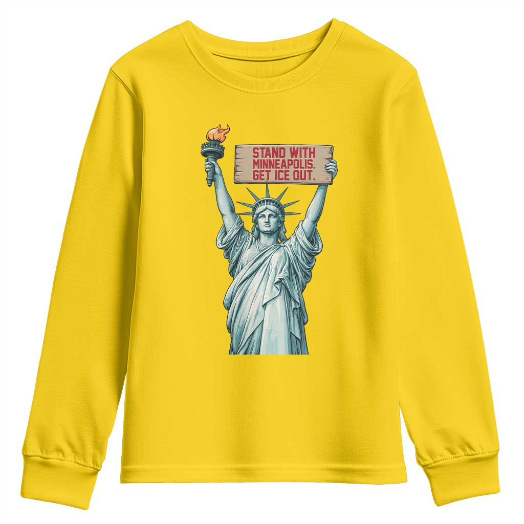 Stand With Minneapolis Youth Sweatshirt Statue Of Liberty Torch Justice Support TS12 Daisy Print Your Wear