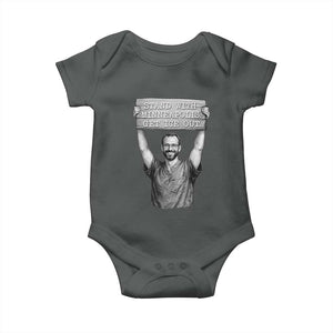 Stand With Minneapolis Baby Onesie Alex Pretti Memorial ICU Nurse Support TS12 Dark Heather Print Your Wear