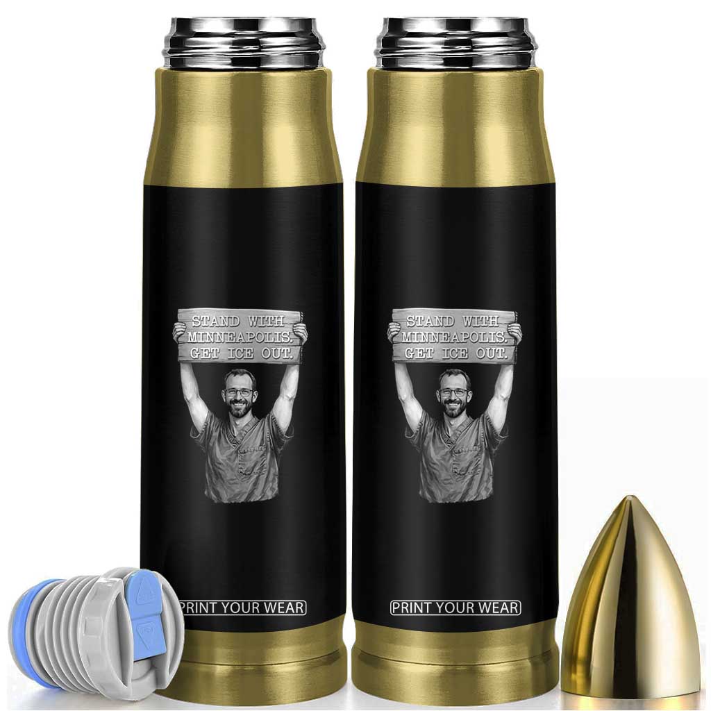 Stand With Minneapolis Bullet Tumbler Alex Pretti Memorial ICU Nurse Support TS12 Black Print Your Wear
