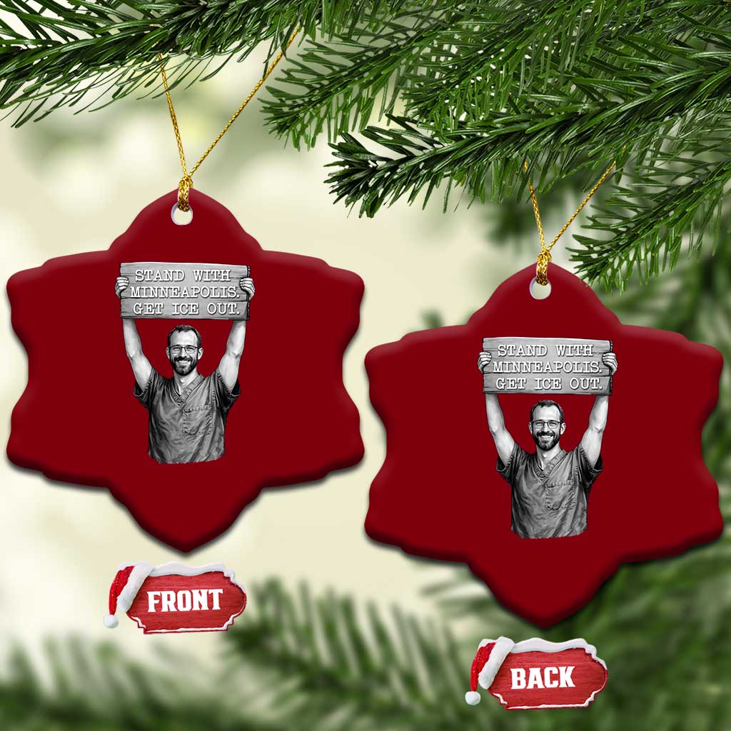 Stand With Minneapolis Ceramic Ornament Alex Pretti Memorial ICU Nurse Support TS12 Print Your Wear