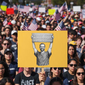 Stand With Minneapolis Protest Sign Alex Pretti Memorial ICU Nurse Support TS12 Horizontal 18" × 24" Yellow Print Your Wear