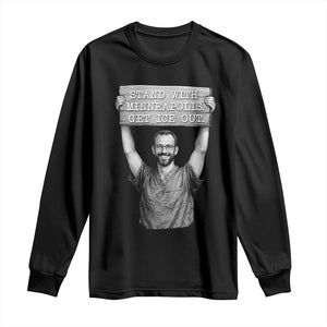 Stand With Minneapolis Long Sleeve Shirt Alex Pretti Memorial ICU Nurse Support TS12 Black Print Your Wear