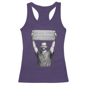 Stand With Minneapolis Racerback Tank Top Alex Pretti Memorial ICU Nurse Support TS12 Purple Print Your Wear