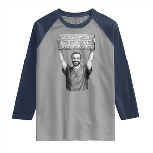 Stand With Minneapolis Raglan Shirt Alex Pretti Memorial ICU Nurse Support TS12 Sport Gray Navy Print Your Wear