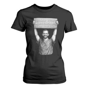 Stand With Minneapolis T Shirt For Women Alex Pretti Memorial ICU Nurse Support TS12 Black Print Your Wear