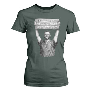 Stand With Minneapolis T Shirt For Women Alex Pretti Memorial ICU Nurse Support TS12 Dark Forest Green Print Your Wear