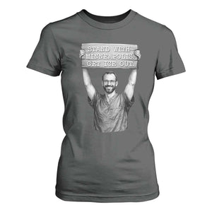Stand With Minneapolis T Shirt For Women Alex Pretti Memorial ICU Nurse Support TS12 Dark Heather Print Your Wear