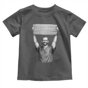 Stand With Minneapolis Toddler T Shirt Alex Pretti Memorial ICU Nurse Support TS12 Dark Heather Print Your Wear