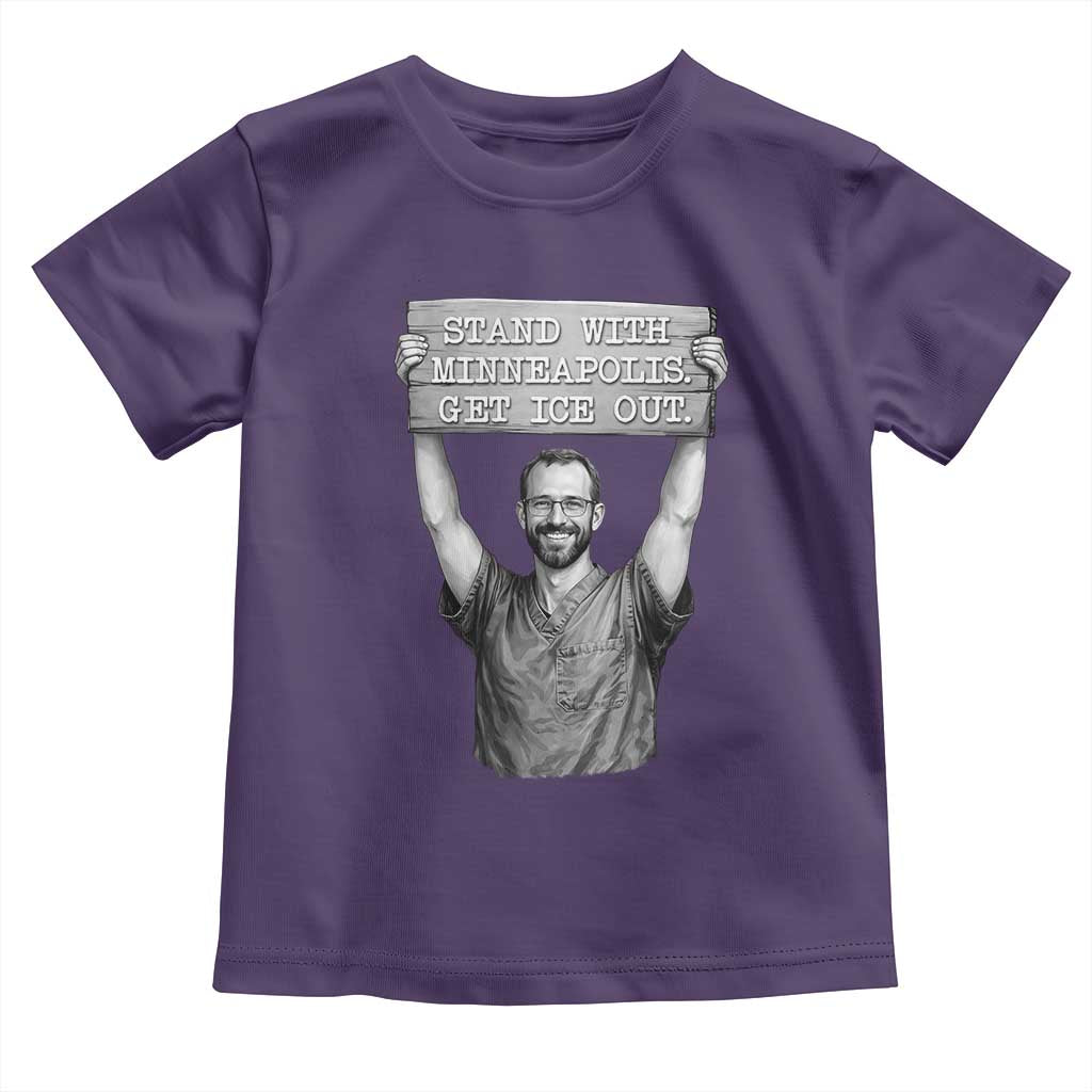 Stand With Minneapolis Toddler T Shirt Alex Pretti Memorial ICU Nurse Support TS12 Purple Print Your Wear