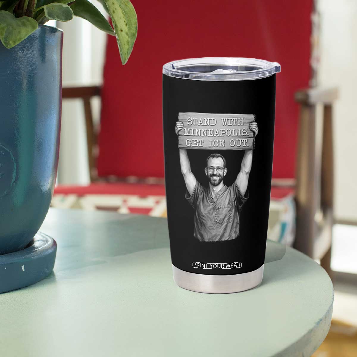 Stand With Minneapolis Tumbler Cup Alex Pretti Memorial ICU Nurse Support TS12 Print Your Wear