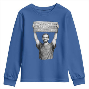 Stand With Minneapolis Youth Sweatshirt Alex Pretti Memorial ICU Nurse Support TS12 Royal Blue Print Your Wear