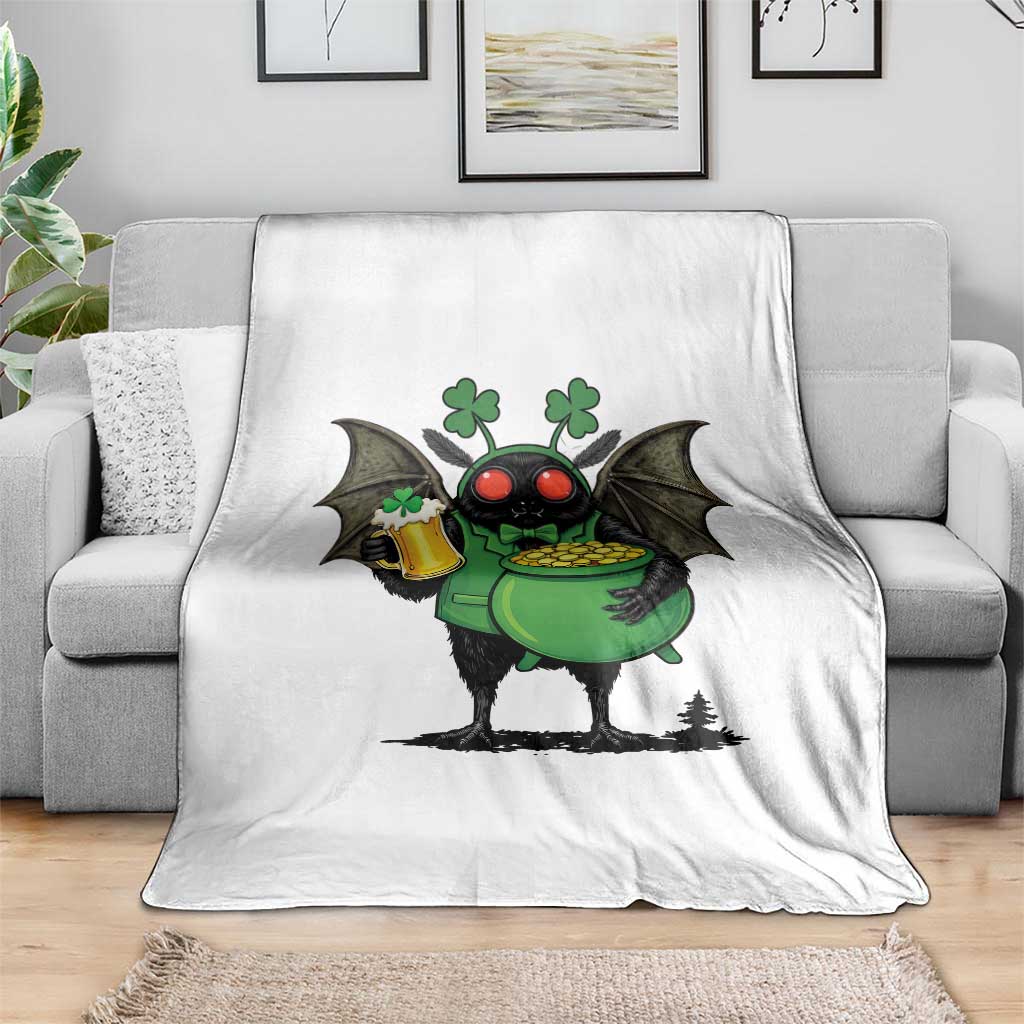 Funny Mothman Throw Blanket St Patricks Day Cryptid Gift TS12 Print Your Wear