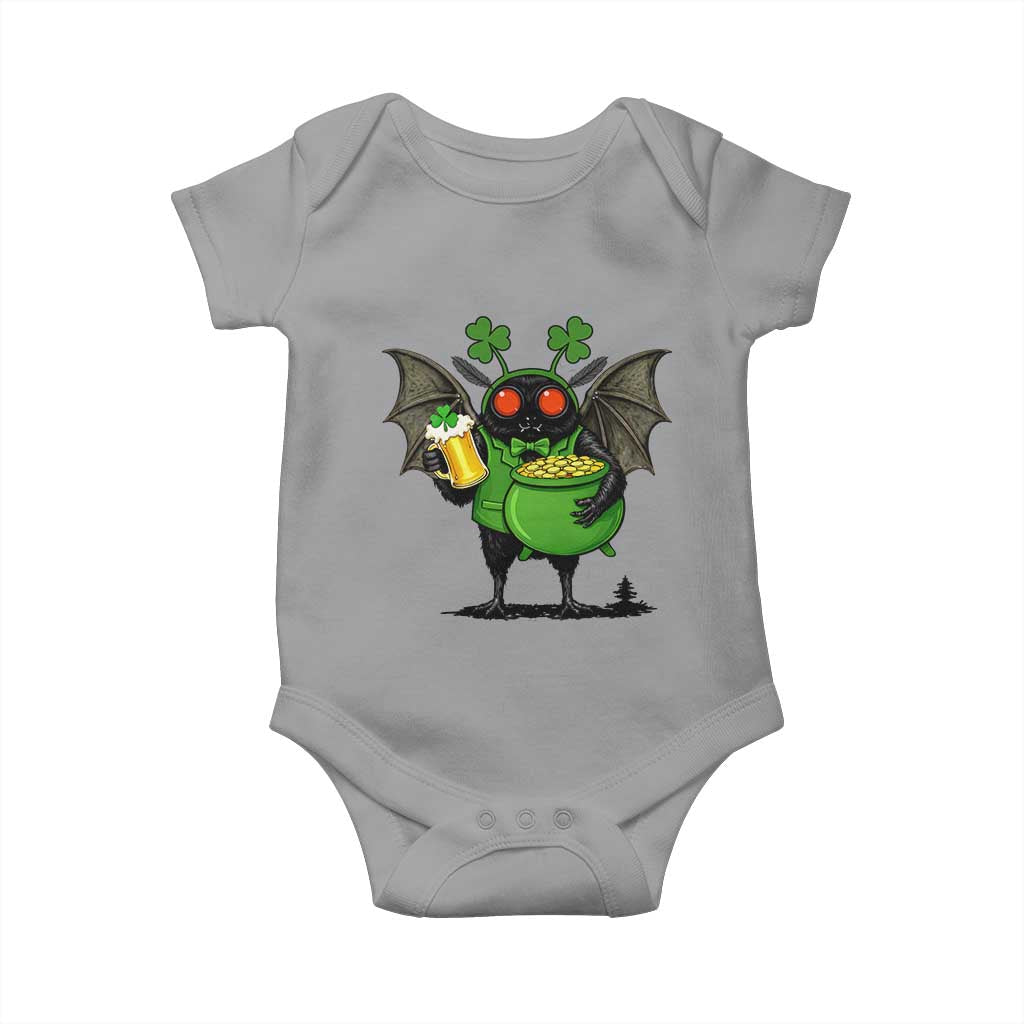 Funny Mothman Baby Onesie St Patricks Day Cryptid Gift TS12 Sport Gray Print Your Wear