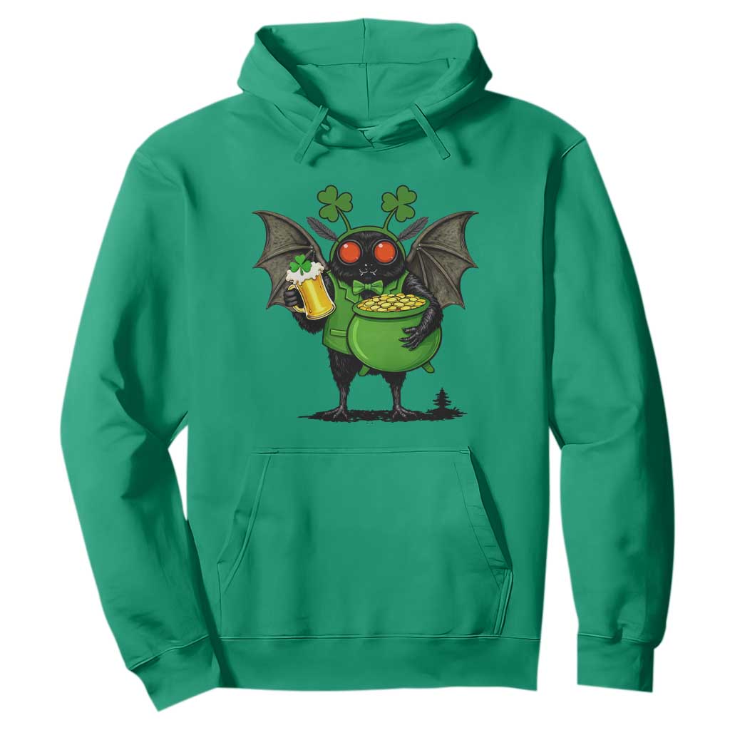 Funny Mothman Hoodie St Patricks Day Cryptid Gift TS12 Irish Green Print Your Wear