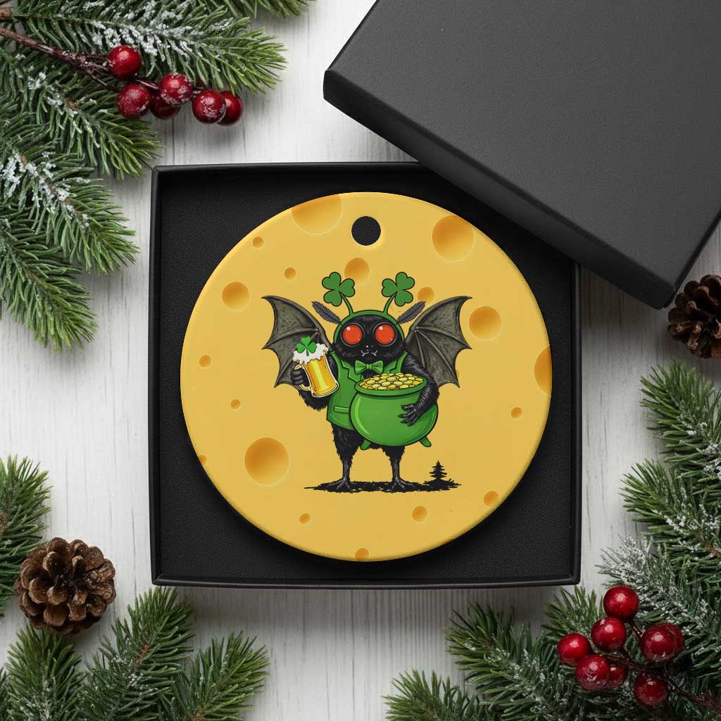 Funny Mothman Ceramic Ornament St Patricks Day Cryptid Gift TS12 1pc Yellow Cheese Print Your Wear
