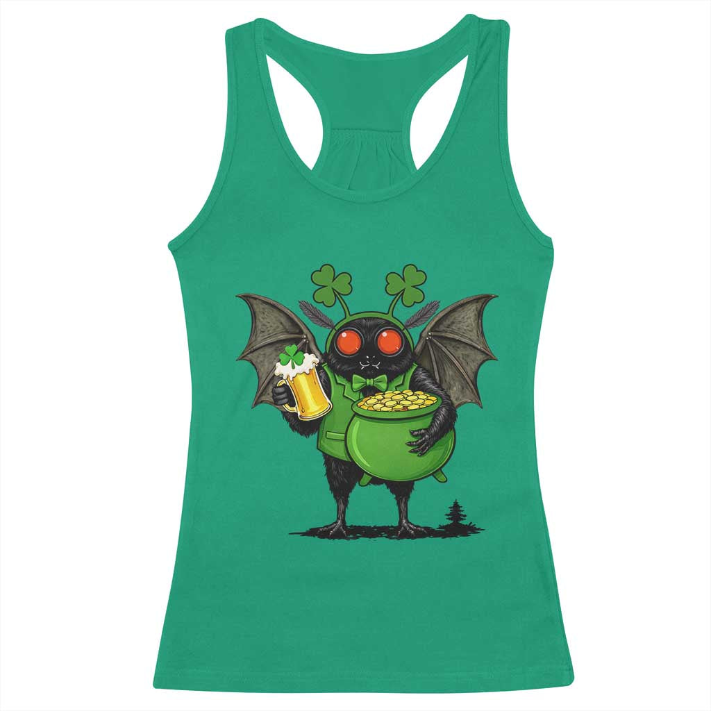 Funny Mothman Racerback Tank Top St Patricks Day Cryptid Gift TS12 Irish Green Print Your Wear