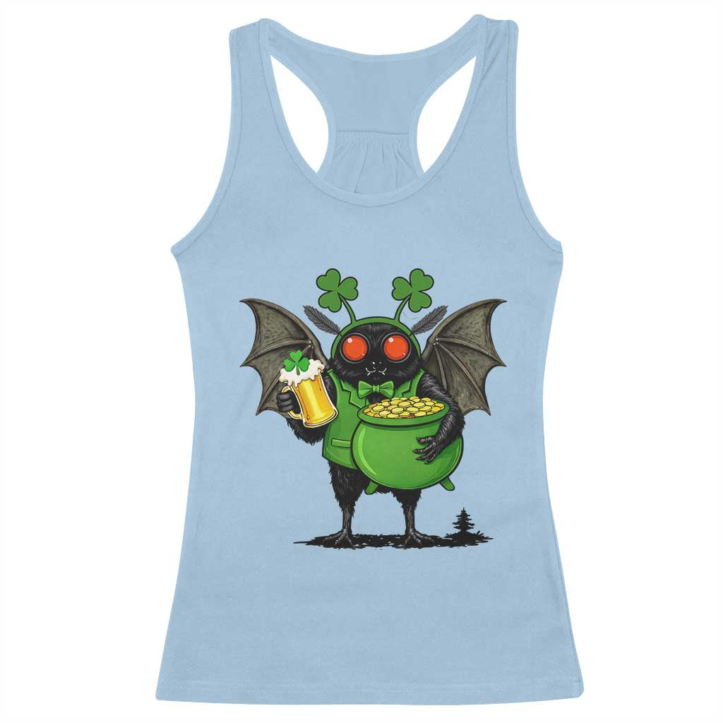 Funny Mothman Racerback Tank Top St Patricks Day Cryptid Gift TS12 Light Blue Print Your Wear
