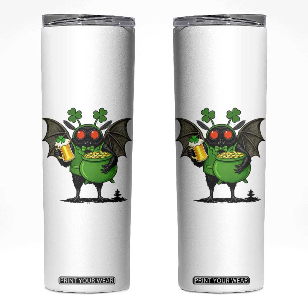 Funny Mothman Skinny Tumbler St Patricks Day Cryptid Gift TS12 White Print Your Wear