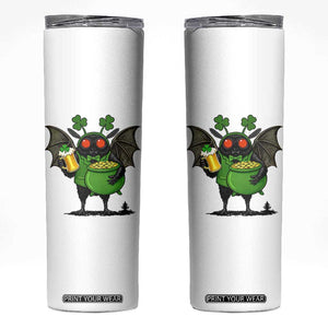 Funny Mothman Skinny Tumbler St Patricks Day Cryptid Gift TS12 White Print Your Wear