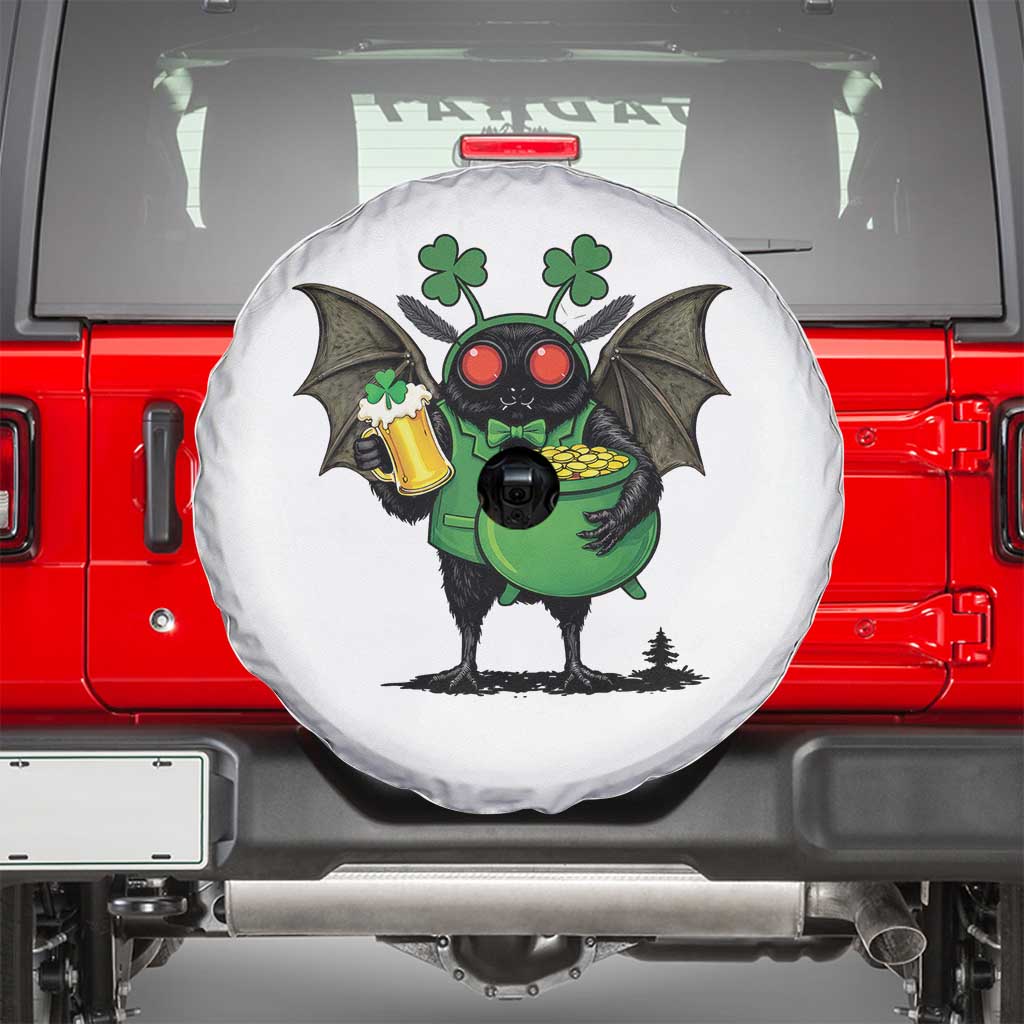 Funny Mothman Spare Tire Cover St Patricks Day Cryptid Gift TS12 White Print Your Wear