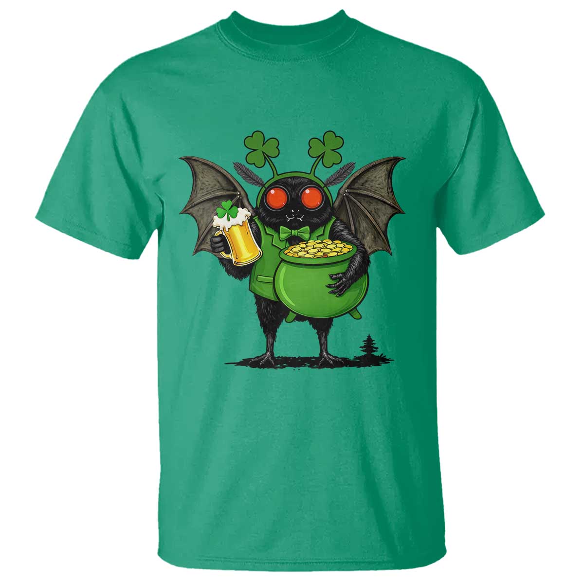 Funny Mothman T Shirt St Patricks Day Cryptid Gift TS12 Irish Green Print Your Wear
