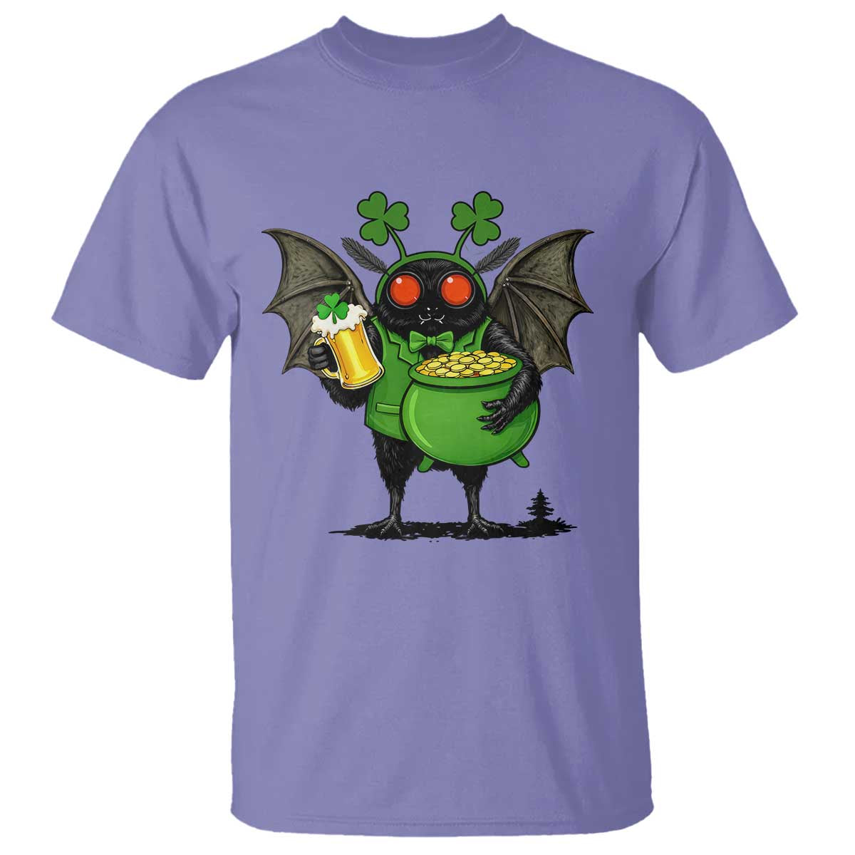 Funny Mothman T Shirt St Patricks Day Cryptid Gift TS12 Violet Print Your Wear