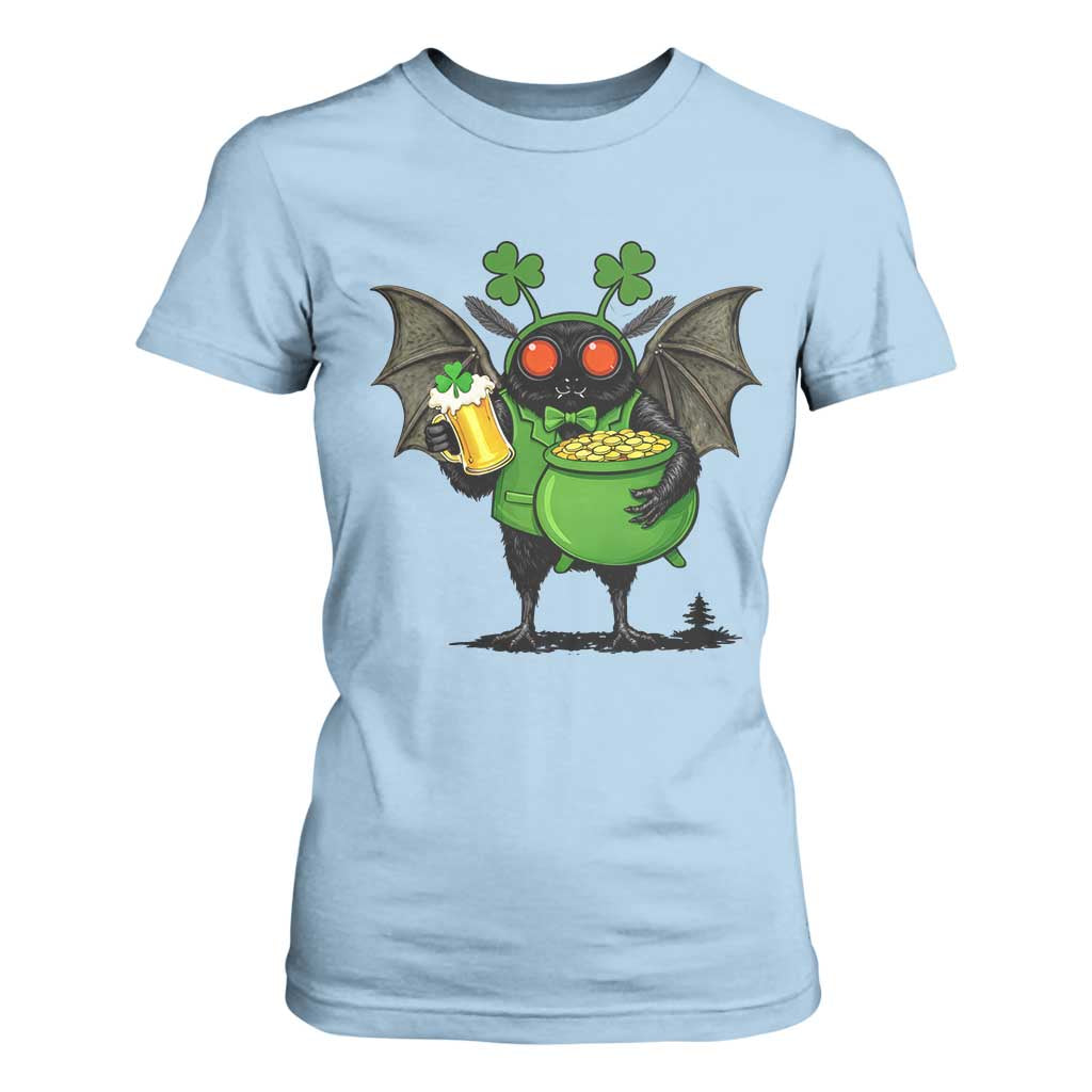 Funny Mothman T Shirt For Women St Patricks Day Cryptid Gift TS12 Light Blue Print Your Wear