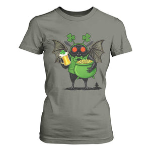Funny Mothman T Shirt For Women St Patricks Day Cryptid Gift TS12 Military Green Print Your Wear