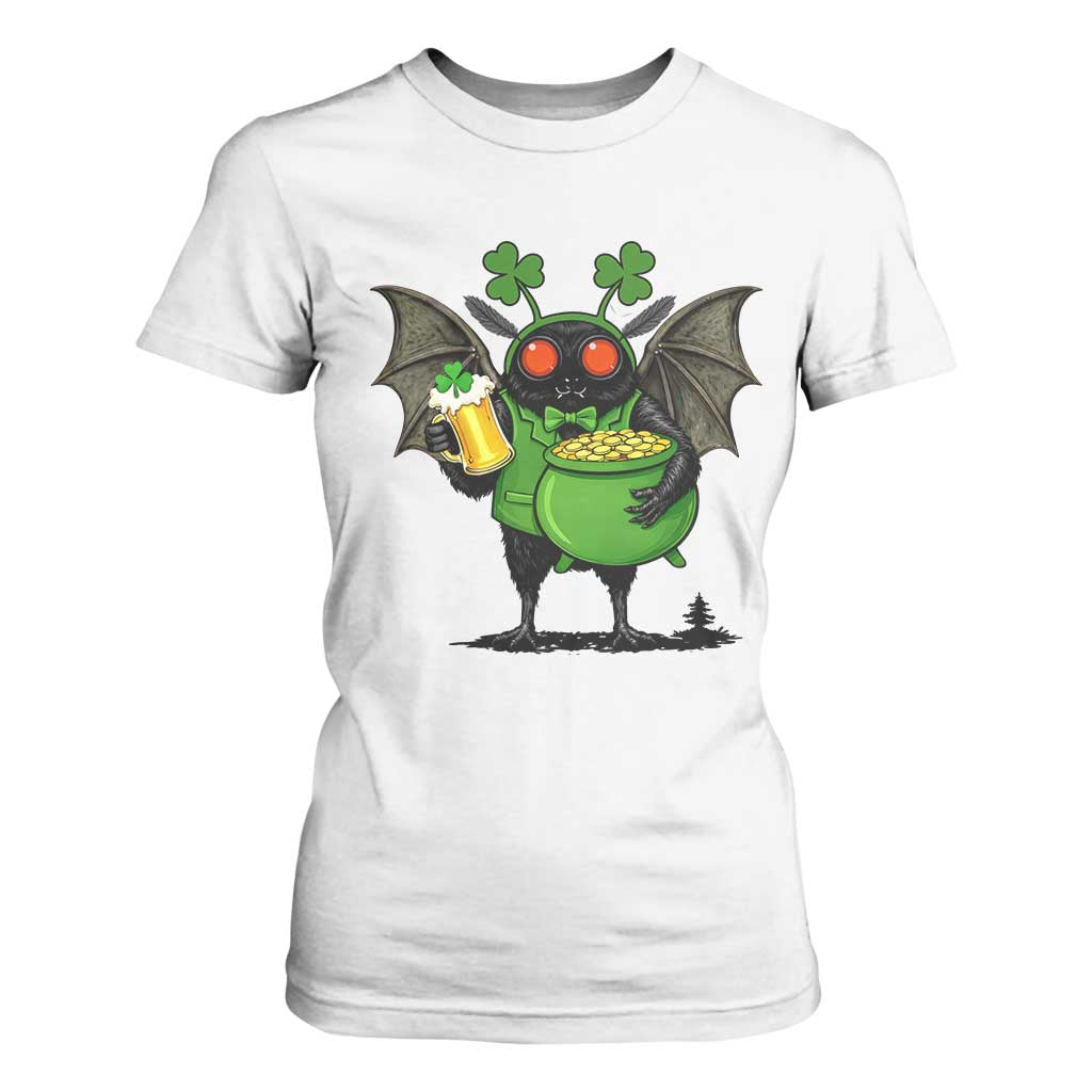 Funny Mothman T Shirt For Women St Patricks Day Cryptid Gift TS12 White Print Your Wear