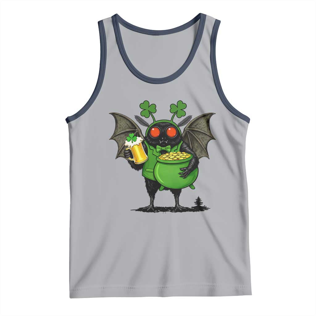 Funny Mothman Tank Top St Patricks Day Cryptid Gift TS12 Athletic Heather Navy Print Your Wear