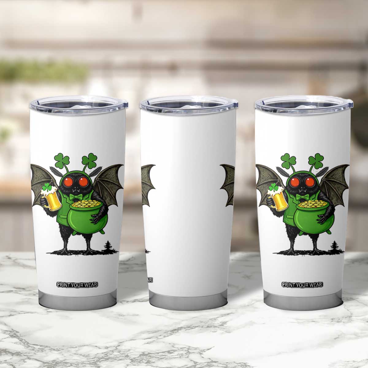 Funny Mothman Tumbler Cup St Patricks Day Cryptid Gift TS12 Print Your Wear